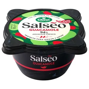 Chovi Salseo Guacamole (94% Aguacate Fresco) Picante 180 G.