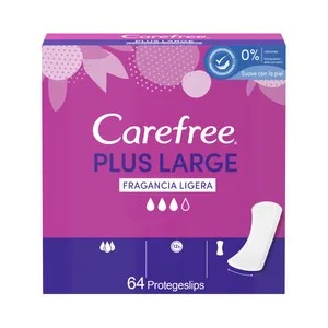 Carefree Salvaslips Extra Largos, Super Absorbentes y con Fragancia Ligera Carefree Plus Large 64 Uds.