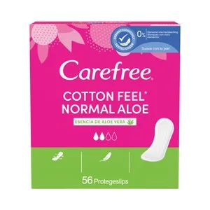 Carefree Salvaslips Transpirables con Esencia de Aloe Vera Carefree Cotton Feel 56 Uds. 58 UD