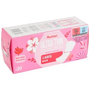 Producto Alcampo Salvaslips Ultra Finos y Extra Largos, con Forma Anatómica Producto Alcampo 30 Uds.