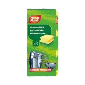 Mundo Floral Salvauñas con Fibra Verde, Especial para Limpiezas Difíciles Mundo Floral 3 Uds.