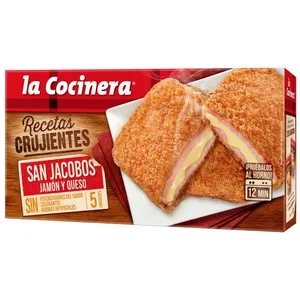 LA Cocinera San Jacobos Tradicionales (jamón y Queso Empanados) Recetas Crujientes 5 Uds. 388 G