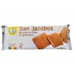 Producto Económico Alcampo San Jacobos Ultracongelados y Elaborados sin Aceite de Palma 4 X 90 G. 360 G