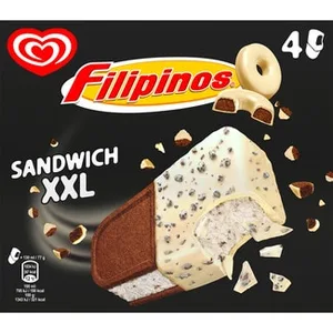 Sándwich con Helado Sabor Galleta con Trocitos de Chocolate 4 Unidades Filipinos