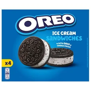 Oreo Sandwich de Helado de Vainilla con Galletas y Trocitos de Galleta al Cacao 4 X 110 Ml. 440 ML