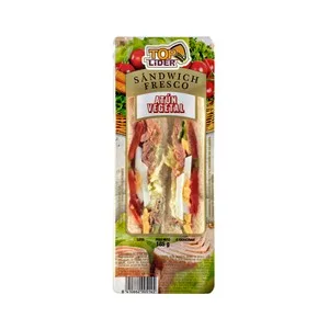 TOP Lider Sandwich de Pan Blanco con Atún, Huevo Cocido, Mahonesa y Vegetales TOP Lider 185 G.