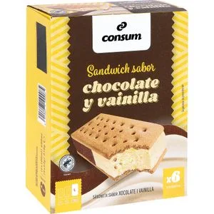 Sándwich de Vainilla y Chocolate 6 Unidades 318 Gr