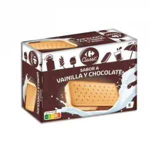 Sandwich de Vainilla y Chocolate Classic Carrefour 6 Ud.