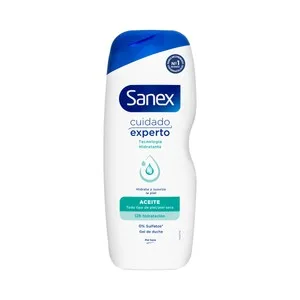 Sanex Cuidado Experto Aceite Gel Hidratante para Ducha o Baño, para Todo Tipo de Pieles, Incluso la Seca 600 Ml.