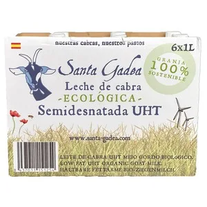 Santa Gadea Leche de Cabra Ecológica Pack de 6 Botellas de 1 L. 6000 ML