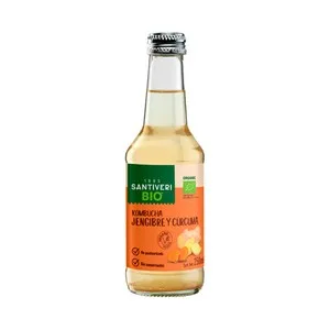 Santiveri Bio Kombucha con Jenjibre y Cúrruma Ecológicos Botella 25 Cl. 250 ML