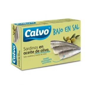 Sardinas en Aceite de Oliva bajo en Sal Calvo 84 G.
