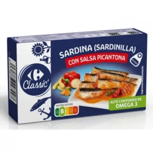 Sardinillas con Salsa Picantona Classic Carrefour 60 G.