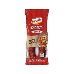 Revilla Sarta de Chorizo Dulce Extra, Elaborado sin Gluten, sin Colorantes ni Colorantes Revilla 250 G.