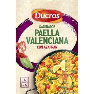 Sazonador Paella Valenciana con Azafrán, Pimentón y Laurel 3 Sobres Ducros