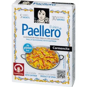 Sazonador para Paella con Azafrán sin Gluten 5 Sobres para 30 Raciones Carmencita