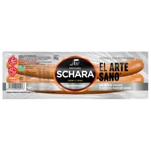 Schara Salchichas Cocidas y Ahumadas Tipo Frankfurt, Elaboradas Artesanalmente en Tripa Natural Schara 170 G.