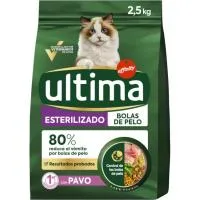 Alimento Seco Control Bolas Pelo Gato Esterilizado Ultima, 2,5kg