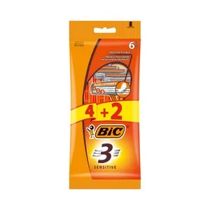 BIC Sensitive 3 Maquina de Afeitar Desechable, con Cabezal de Triple Hoja 6 Uds. 4 UD