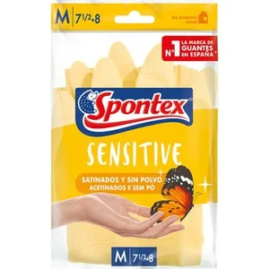 Sensitive Guantes Reutilizables Satinados y sin Polvo Interior Ultrafresh Talla M Spontex