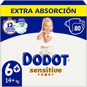 Sensitive Pañales Extra Absorción de 14+ Kg Talla 6  Dodot 80 Unidades
