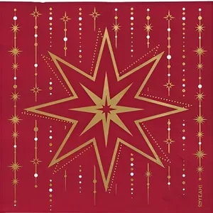 Servilleta Navidad Estrella Roja Doble Capa 33x33  OH Yeah! Party 30 Unidades