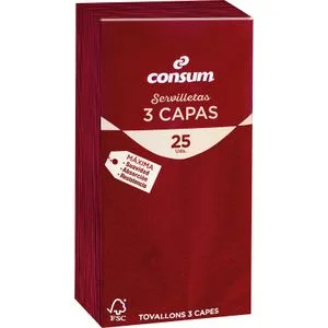 Servilletas 3 Capas Burdeos 25 u