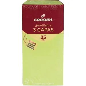 Servilletas 3 Capas Verdes 25 u