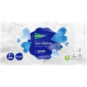 Servilletas Blancas 1 Capa 30x30 Cm el Corte Ingles
