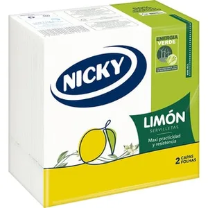 Servilletas Decorado Limones 2 Capas 33x33 Cm  Nicky 65 Unidades