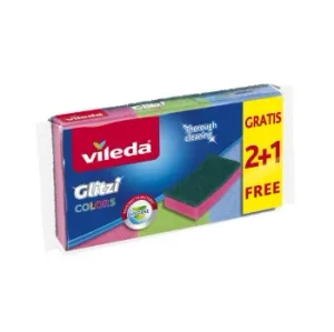 Set 2 Estropajos Fibra con Esponja Vileda Glitzi Colors