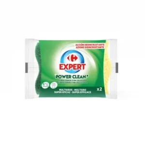 Set 2 Estropajos Fibra Verde con Celulosa Multiusos Carrefour