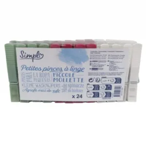 Set 24 Pinzas de Ropa Pequeñas de Plástico Simpl