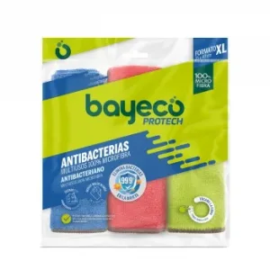 Set 3 Bayetas Antibacterias Microfibra Multiusos Bayeco Protech