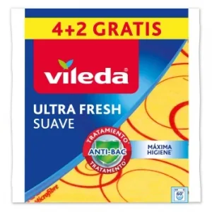 Set 4 Bayetas Multiusos con Microfibras Vileda  Suave Ultra Fresh