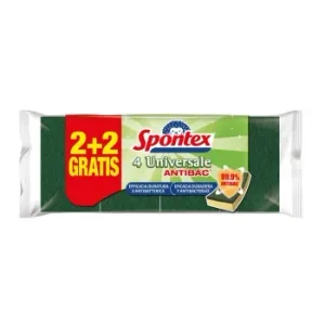 Set 4 Estropajos de Fibra con Esponja Spontex Universale Antibacterias
