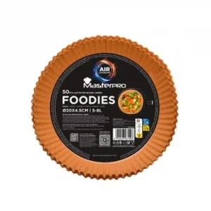 Set 50 Moldes de Papel para Freidora de Aire Redondo 20x4,5 Cm Masterpro Foodies