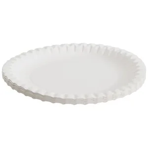 Set de 20 Platos de Postre Desechables Fabricados en Cartón Color Blanco, 16cm. Actuel.