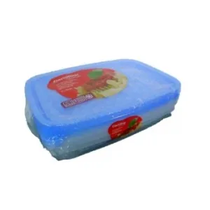 Set de 3 Botes Rectangulares de Plástico CRF Home Carrefour 0,9 L. - Transparente