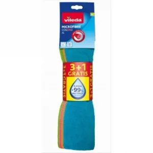 Set de 4 Bayetas Multiusos Microfibra Vileda Microfibre Colors XL