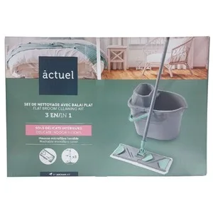 Actuel Set de Mopa Plana Suelo Húmedo y Cubo Recambio