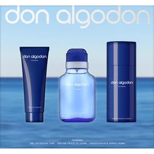 Set Tripack con Eau de Toilette Masculina 100 Ml + Loción Corporal 200 Ml + Desodorante Spray 150 Ml DON Algodon
