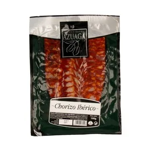 Sierra Azuaga Chorizo Ibérico de Categoria Extra, Cortado en Lonchas Sierra Azuaga 100 G.