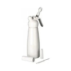 Sifón para Nata con Cepillo de Limpieza y Cepillo de Recambio, 0,5 Litros de Capacidad, Ibili.