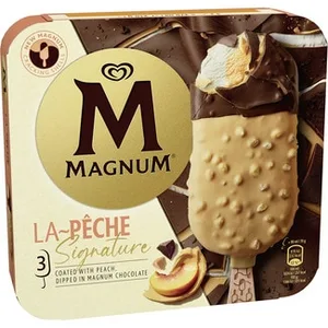 Signature la Peche Helado Sabor Pomelo con Trocitos Caramelo Sabor Melocotón 3 Unidades Magnum