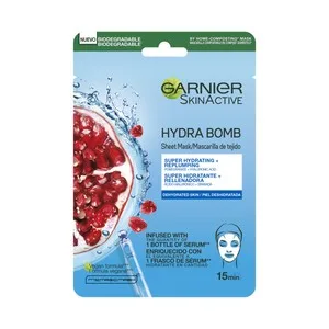 Garnier Skin Active Mascarilla de Tela Hydra Bomb, Hidratante y Revitalizante, con Granada Antioxidante, Ácido Hialurónico.
