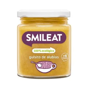 Smileat Tarrito de Guisito de Alubias, Ecológico para Bebés a Partir de 6 Meses 230 G.