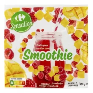 Smoothie de Mango y Frambuesa Carrefour Sensation 450 G.