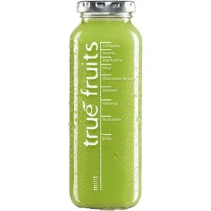 Smoothie Menta Menta, Espirulina, Lima, Manzana de Cajú, Plátano, Naranja, Manzana y Piña True Fruits 250 ML