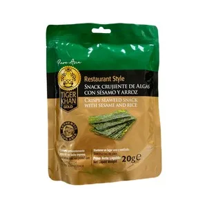 Tiger Khan Snack de Algas Crujientes con Sésamo y Arroz Tiger Khan 20 G.